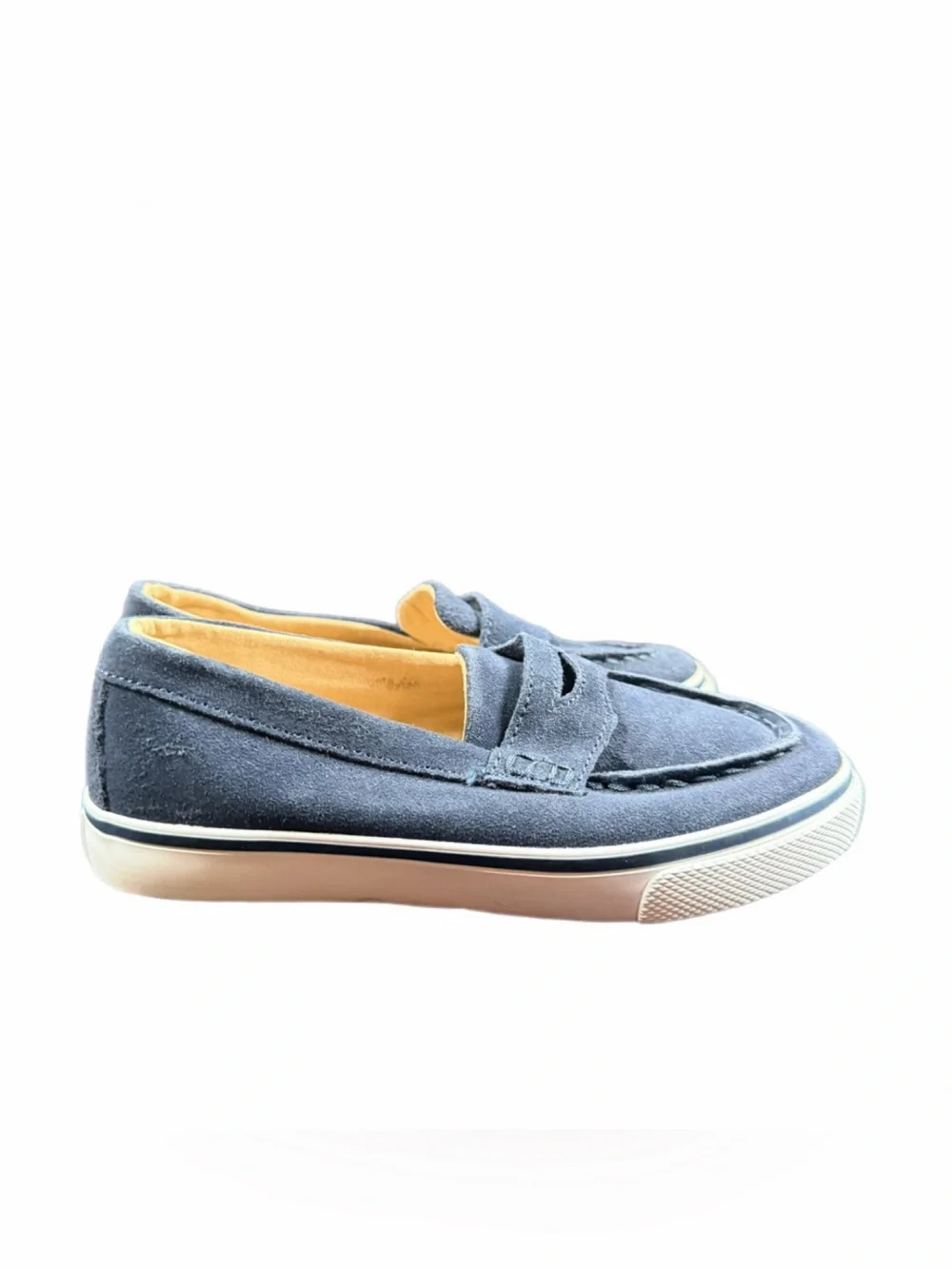 JANIE and JACK Navy Suede Little Boy’s Penny Loafers - 10